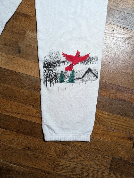 Vintage 90's Sweatsuit Set Sweatshirt & Joggers Size Large Cardinal Graphic - Picture 11 of 15